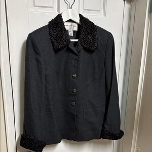 Jones New York Black Blazer with Decorative Collar vintage